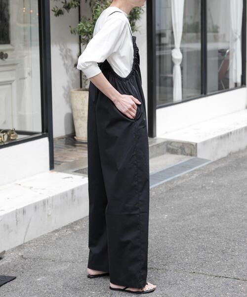 FORK&SPOON（フォークアンドスプーン）の「FORK&SPOON　サイドギャザーサロペット（サロペット/オーバーオール・レディース・カーキ/ブラック・1/2）」の9枚目の写真