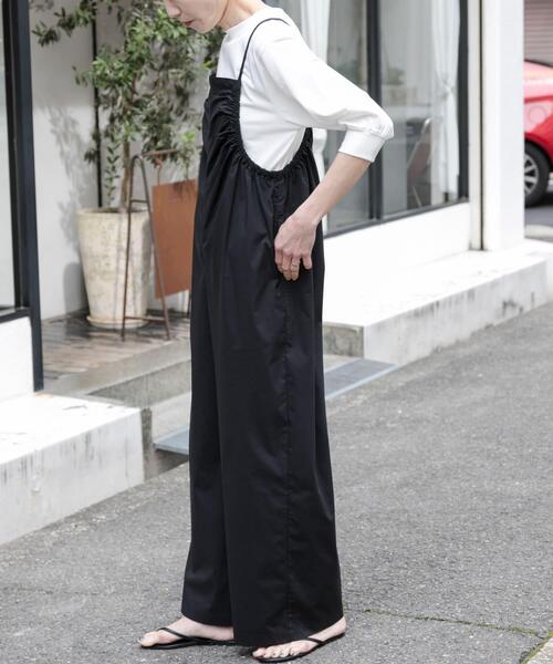 FORK&SPOON（フォークアンドスプーン）の「FORK&SPOON　サイドギャザーサロペット（サロペット/オーバーオール・レディース・カーキ/ブラック・1/2）」の12枚目の写真