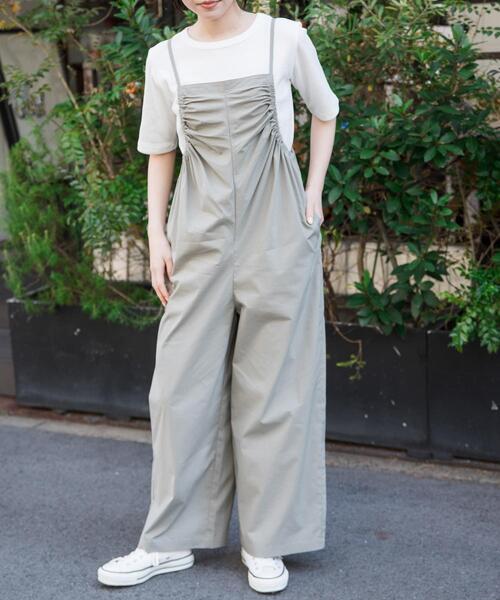 FORK&SPOON（フォークアンドスプーン）の「FORK&SPOON　サイドギャザーサロペット（サロペット/オーバーオール・レディース・カーキ/ブラック・1/2）」の18枚目の写真