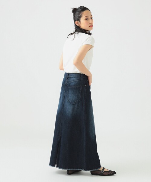 B:MING by BEAMS（ビーミングバイビームス）の「綿麻 デニム スカート（S～M）（デニムスカート・レディース・ホワイト系その他5/インディゴブルー/ライトブルー・SMALL/MEDIUM）」の6枚目の写真