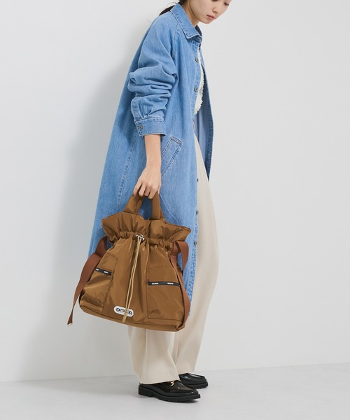 OUTDOOR PRODUCTS(アウトドアプロダクツ)の「【OUTDOOR PRODUCTS meet j.n.r.d】別注/2WAYドローストリングバッグ(ショルダーバッグ・メンズ・カーキ/ブラック/ブラウン・FREE)」の4枚目の写真