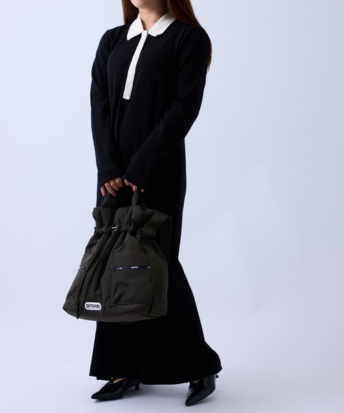 OUTDOOR PRODUCTS(アウトドアプロダクツ)の「【OUTDOOR PRODUCTS meet j.n.r.d】別注/2WAYドローストリングバッグ(ショルダーバッグ・メンズ・カーキ/ブラック/ブラウン・FREE)」の11枚目の写真