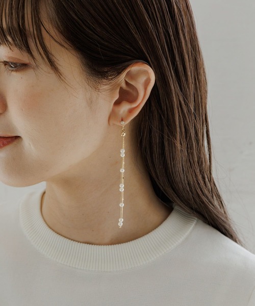 URBAN RESEARCH Sonny Label（アーバンリサーチサニーレーベル）の「スウィングパールピアス（ピアス（両耳用）・レディース・ゴールド/シルバー・ONE）」の5枚目の写真