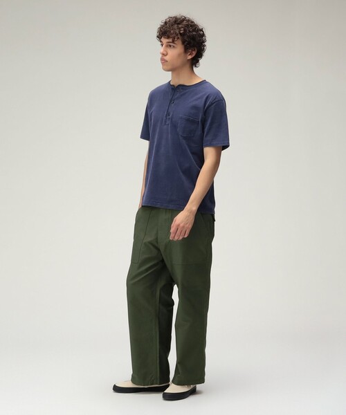 REMI RELIEF(レミレリーフ)の「【別注】REMI RELIEF / Henley Neck Pocket T-shirt(Tシャツ/カットソー・メンズ・ホワイト/ネイビー・SMALL/MEDIUM/LARGE/X-LARGE)」の5枚目の写真