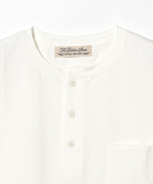 REMI RELIEF(レミレリーフ)の「【別注】REMI RELIEF / Henley Neck Pocket T-shirt(Tシャツ/カットソー・メンズ・ホワイト/ネイビー・SMALL/MEDIUM/LARGE/X-LARGE)」の10枚目の写真