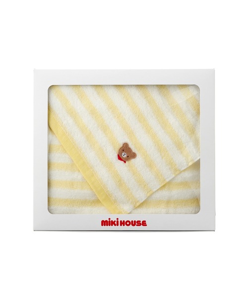 MIKI HOUSE（ミキハウス）の「■ボーダーバスタオル【ギフトBOX入り】（ベビーギフト・キッズ・ピンク/イエロー/ブルー・ONE SIZE）」の11枚目の写真