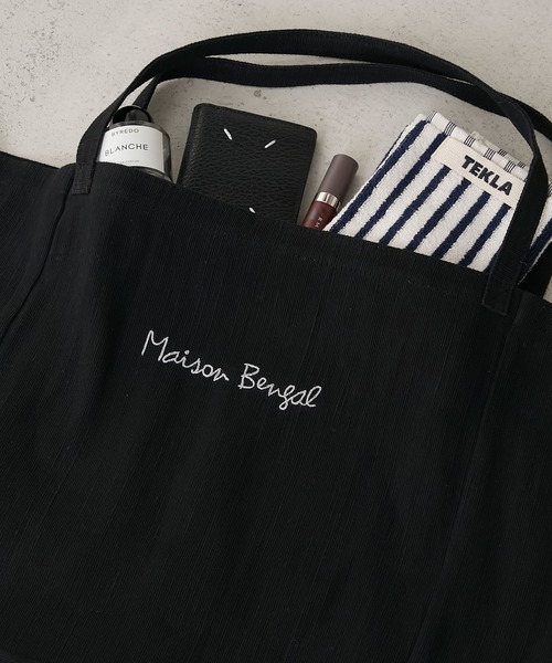 MAISON BENGAL(マイソンベンガル)の「【forksy.】【Maison Bengal】メゾンベンガル ジュート ロゴ刺繍 ビッグトートバッグ(トートバッグ・レディース・ナチュラル/ブラック/グリーン・FREE)」の10枚目の写真