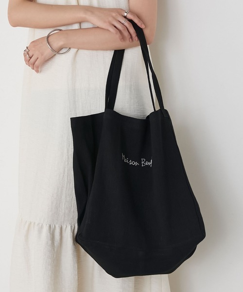 MAISON BENGAL(マイソンベンガル)の「【forksy.】【Maison Bengal】メゾンベンガル ジュート ロゴ刺繍 ビッグトートバッグ(トートバッグ・レディース・ナチュラル/ブラック/グリーン・FREE)」の14枚目の写真