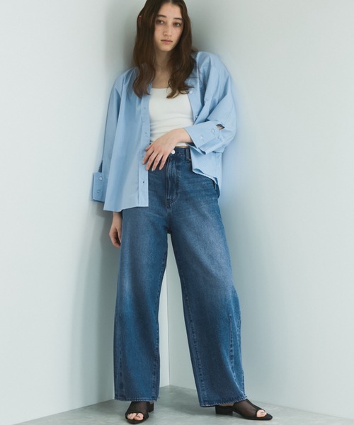 VICKY(ビッキー)の「5ポケットライトオンスデニムカービングパンツ≪手洗い可能≫(デニムパンツ・レディース・ブルー/ライトブルー・M/L)」の16枚目の写真