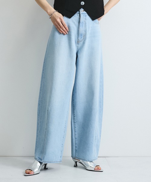 VICKY(ビッキー)の「5ポケットライトオンスデニムカービングパンツ≪手洗い可能≫(デニムパンツ・レディース・ブルー/ライトブルー・M/L)」の11枚目の写真