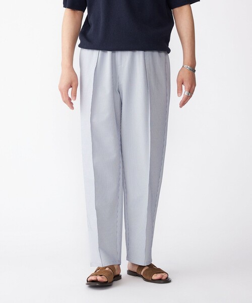 SHIPS（シップス）の「SHIPS: COOLMAX(R) シアサッカー ピンタック ワイド パンツ（その他パンツ・メンズ・ブルー/ブラウン/ネイビー・SMALL/MEDIUM/LARGE/X-LARGE）」の3枚目の写真