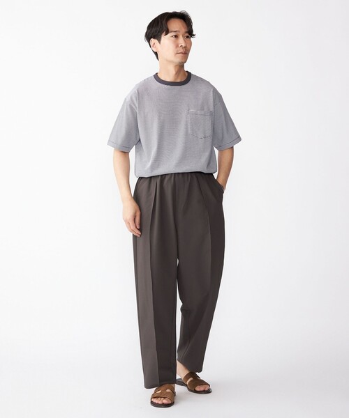 SHIPS（シップス）の「SHIPS: COOLMAX(R) シアサッカー ピンタック ワイド パンツ（その他パンツ・メンズ・ブルー/ブラウン/ネイビー・SMALL/MEDIUM/LARGE/X-LARGE）」の4枚目の写真