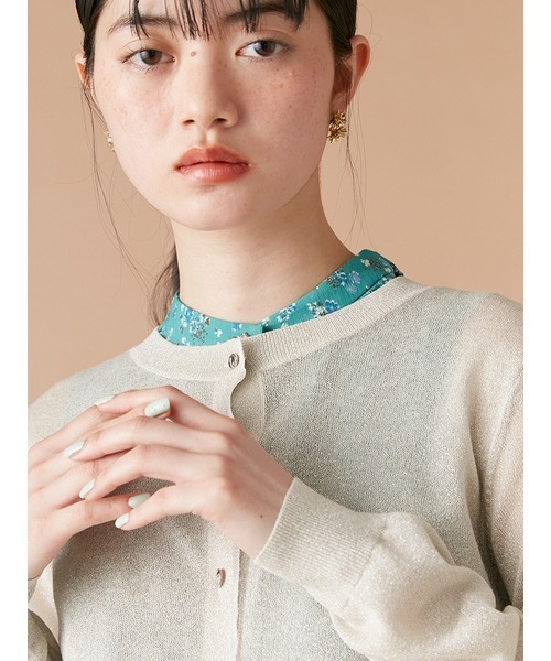 【新品未使用タグ付き】 LILY BROWN シアー ニットカーディガン ピンク 新品未使用タグ付き】 LILY BROWN シアー ニットカーディガン ピンク