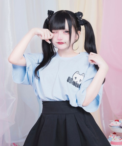 Hauls(ハウルズ)の「ヤニ吉 さまーT ぱーと3(Tシャツ/カットソー・レディース・ブラック/サックスブルー/ホワイト・F)」の5枚目の写真