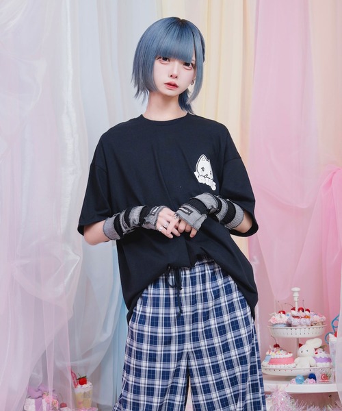 Hauls(ハウルズ)の「ヤニ吉 さまーT ぱーと3(Tシャツ/カットソー・レディース・ブラック/サックスブルー/ホワイト・F)」の6枚目の写真