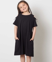 a.v.v | 【ワンピース人気NO1/毛玉になりにくい】[140-150]オフショルレースアップワンピース(ワンピース)