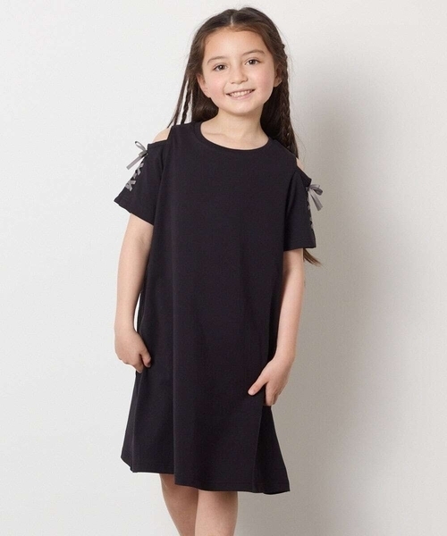 a.v.v（アーヴェヴェ）の「【ワンピース人気NO1/毛玉になりにくい】[140-150]オフショルレースアップワンピース（ワンピース・キッズ・ライトブルー/ライトピンク/ブラック/ライラック/ブルー・140/150）」の20枚目の写真