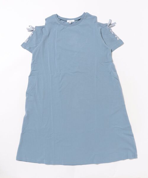 a.v.v（アーヴェヴェ）の「【ワンピース人気NO1/毛玉になりにくい】[140-150]オフショルレースアップワンピース（ワンピース・キッズ・ライトブルー/ライトピンク/ブラック/ライラック/ブルー・140/150）」の7枚目の写真
