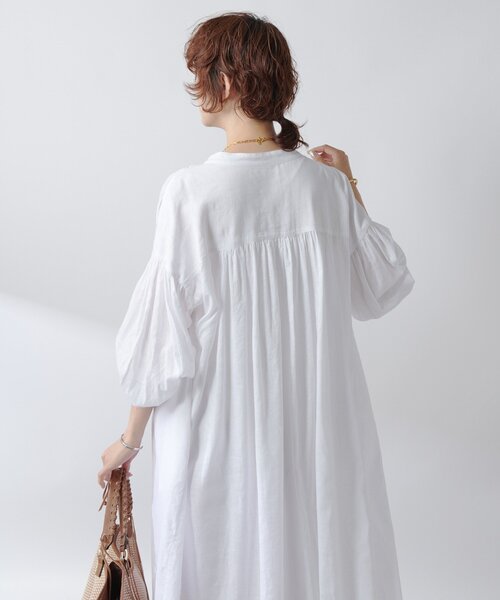 RIVE DROITE（リヴドロワ）の「【Yossshiiii企画】コットンリネンギャザーシャツワンピース（ワンピース・レディース・ホワイト/レッド/ブラック・38/36）」の17枚目の写真