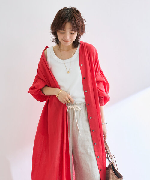 【N˚21】ギャザーシャツドレス　ワンピース　ビジューボタン　38 CORNERS by KR】長袖サイドギャザーシャツワンピース（シャツ