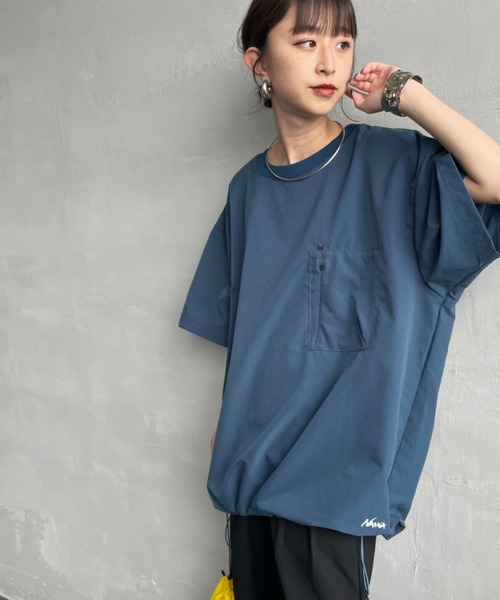 NANGA（ナンガ）の「[NANGA/ナンガ] DotAir ショートスリーブ ポケットTシャツ（Tシャツ/カットソー・レディース・ブルー/ブラック/ライトベージュ・M/L/XL）」の3枚目の写真