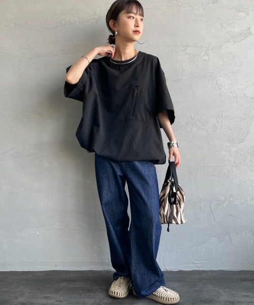 NANGA（ナンガ）の「[NANGA/ナンガ] DotAir ショートスリーブ ポケットTシャツ（Tシャツ/カットソー・レディース・ブルー/ブラック/ライトベージュ・M/L/XL）」の4枚目の写真