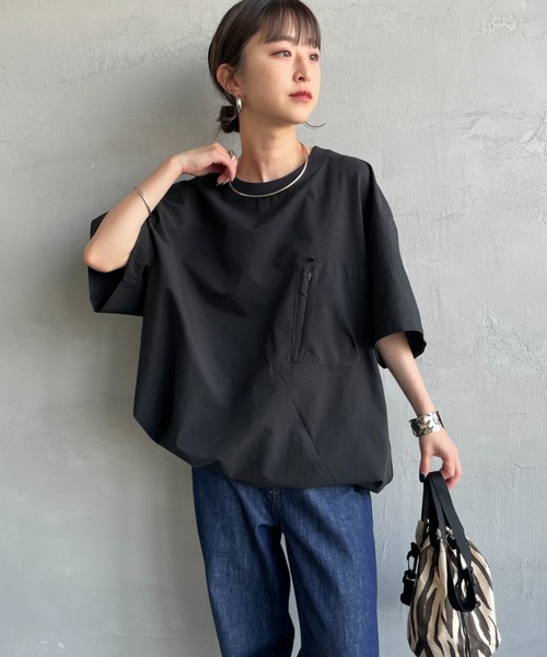 NANGA（ナンガ）の「[NANGA/ナンガ] DotAir ショートスリーブ ポケットTシャツ（Tシャツ/カットソー・レディース・ブルー/ブラック/ライトベージュ・M/L/XL）」の6枚目の写真