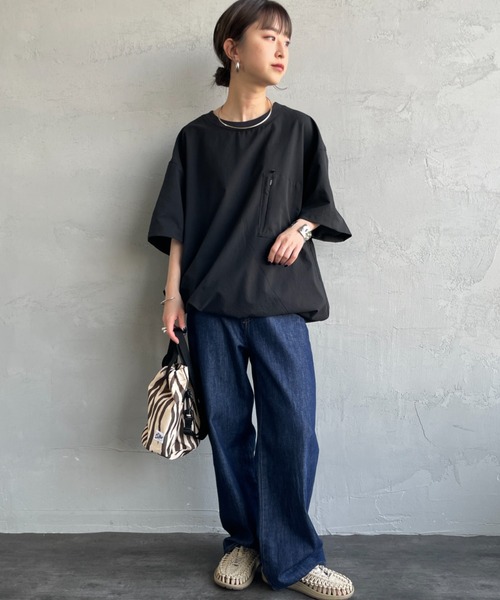 NANGA（ナンガ）の「[NANGA/ナンガ] DotAir ショートスリーブ ポケットTシャツ（Tシャツ/カットソー・レディース・ブルー/ブラック/ライトベージュ・M/L/XL）」の9枚目の写真