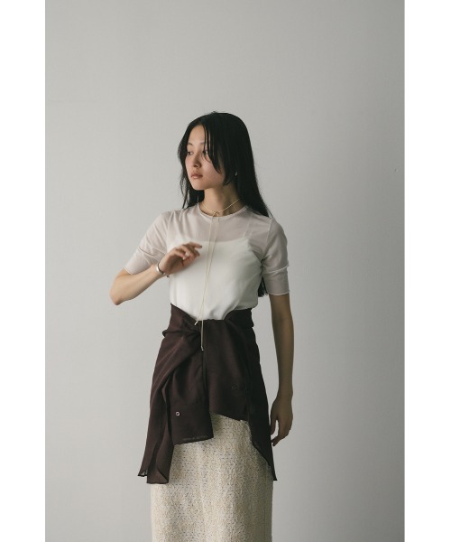 STYLEMIXER(スタイルミキサー)の「シアースキンT(Tシャツ/カットソー・レディース・ブルー/ブラック/ホワイト/ベージュ・FREE)」の18枚目の写真