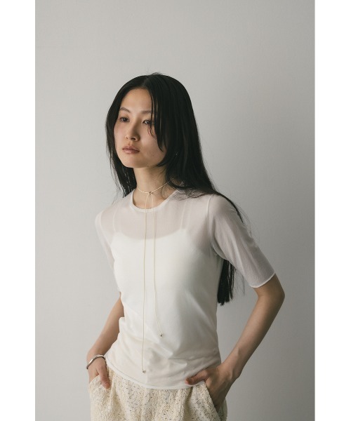 STYLEMIXER(スタイルミキサー)の「シアースキンT(Tシャツ/カットソー・レディース・ブルー/ブラック/ホワイト/ベージュ・FREE)」の17枚目の写真