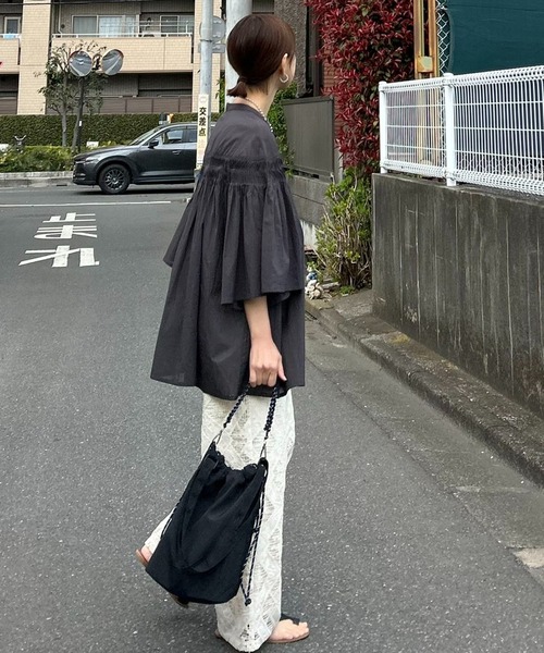 notch.（ノッチ）の「【 notch. by KR 】ピンタックフレアブラウス（シャツ/ブラウス・レディース・ブラック/ネイビー/チャコール/オフホワイト・M）」の7枚目の写真