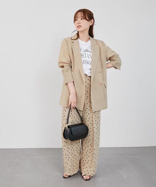 le.coeur blanc（ルクールブラン）の「リネンライクスラブドットタックパンツ（その他パンツ・レディース・ベージュ系その他2/グレー系その他・38）」の20枚目の写真