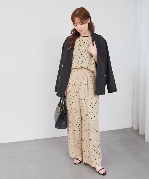 le.coeur blanc（ルクールブラン）の「リネンライクスラブドットタックパンツ（その他パンツ・レディース・ベージュ系その他2/グレー系その他・38）」の19枚目の写真