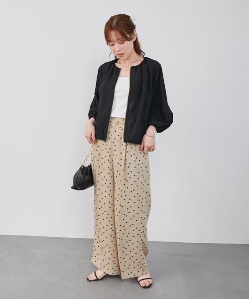 le.coeur blanc（ルクールブラン）の「リネンライクスラブドットタックパンツ（その他パンツ・レディース・ベージュ系その他2/グレー系その他・38）」の18枚目の写真