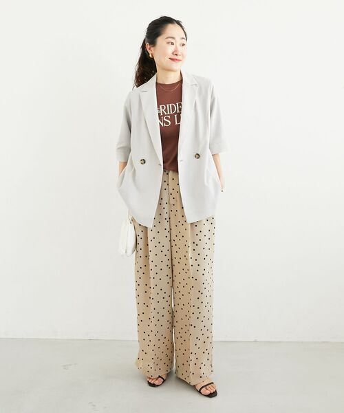 le.coeur blanc（ルクールブラン）の「リネンライクスラブドットタックパンツ（その他パンツ・レディース・ベージュ系その他2/グレー系その他・38）」の15枚目の写真