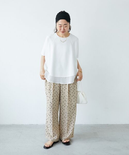 le.coeur blanc（ルクールブラン）の「リネンライクスラブドットタックパンツ（その他パンツ・レディース・ベージュ系その他2/グレー系その他・38）」の12枚目の写真