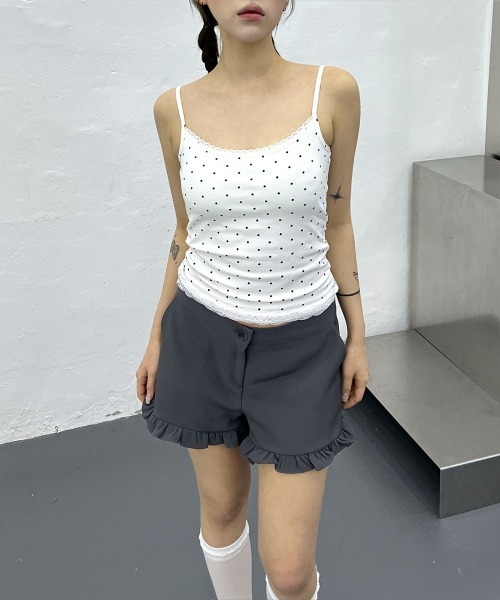 ドットシースルーキャミ マフラー付き】ドットホルターシースルーキャミソール