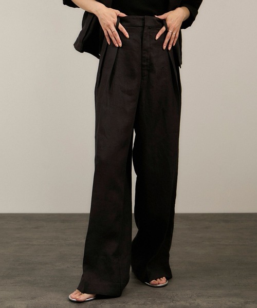 リネンツイルタックパンツ（スラックス）｜SALON adam et rope