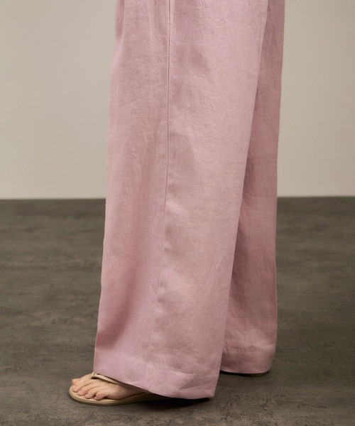 SALON adam et rope'（サロン アダム エ ロペ）の「リネンツイルタックパンツ（スラックス・レディース・ブラック/ピンク/ベージュ・S/M）」の18枚目の写真