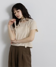 Lunea | タイ付きサマーニットトップス(Tシャツ/カットソー)
