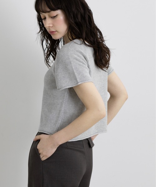 Lunea（ルネア）の「タイ付きサマーニットトップス（Tシャツ/カットソー・レディース・ナチュラル/ブラック/ライトブルー/ホワイト/ライトグレー・FREE）」の20枚目の写真