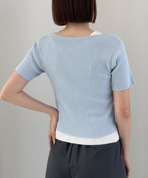 archives（アルシーヴ）の「Ｖネックレイヤードニットアンサンブル（アンサンブル・レディース・ブラック/イエロー/ブルー・MEDIUM）」の7枚目の写真