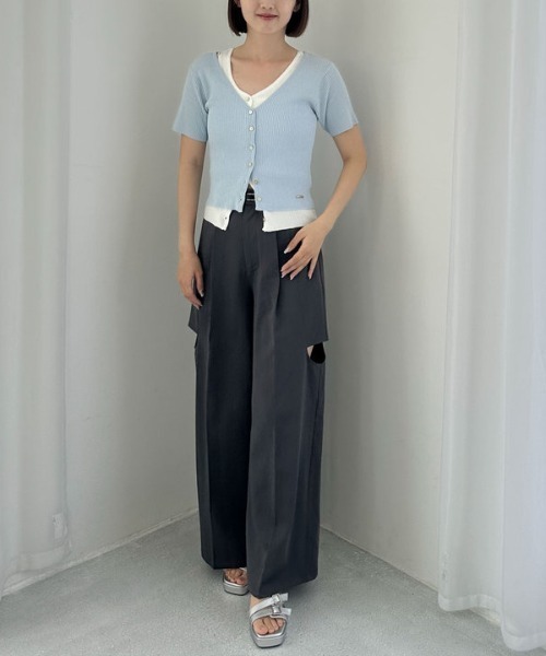 archives（アルシーヴ）の「Ｖネックレイヤードニットアンサンブル（アンサンブル・レディース・ブラック/イエロー/ブルー・MEDIUM）」の11枚目の写真