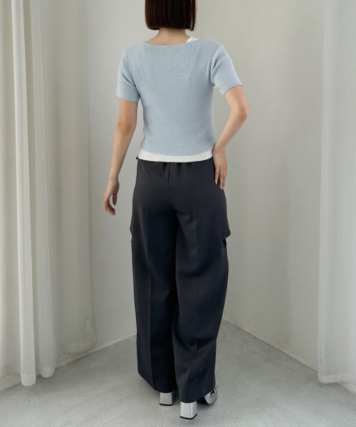 archives（アルシーヴ）の「Ｖネックレイヤードニットアンサンブル（アンサンブル・レディース・ブラック/イエロー/ブルー・MEDIUM）」の12枚目の写真