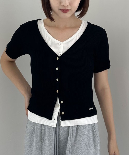 archives（アルシーヴ）の「Ｖネックレイヤードニットアンサンブル（アンサンブル・レディース・ブラック/イエロー/ブルー・MEDIUM）」の13枚目の写真