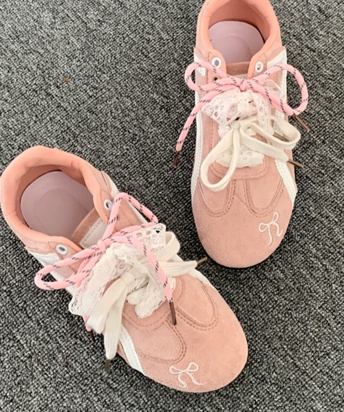 Sibra（シブラ）の「遊び心くすぐる刺繍×レトロカラーのヴィンテージ風スニーカー（スニーカー・レディース・ブラウン/レッド/ブルー/ピンク・L/M/S/24/23.5/23/22.5/24.5）」の11枚目の写真