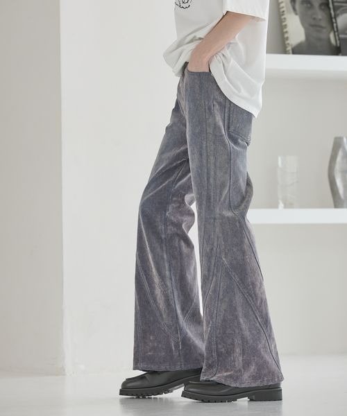 【UNISEX/3サイズ展開】ベルベットフレアデニム