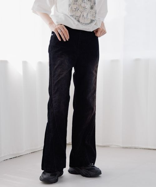 セール】【UNISEX/3サイズ展開】ベルベットフレアデニム（デニム