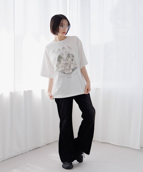 Anui（アニュイ）の「【UNISEX/3サイズ展開】ベルベットフレアデニム（デニムパンツ・レディース・ブルー/ブラック・SMALL/MEDIUM/LARGE）」の15枚目の写真