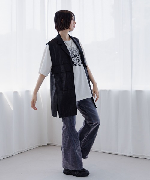 Anui（アニュイ）の「【UNISEX/3サイズ展開】ベルベットフレアデニム（デニムパンツ・レディース・ブルー/ブラック・SMALL/MEDIUM/LARGE）」の17枚目の写真